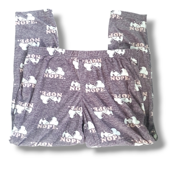 #BW Peanuts Women's Sleep Pajama Pants Size Large Snoopy Gray Bottom EUC - Picture 1 of 2